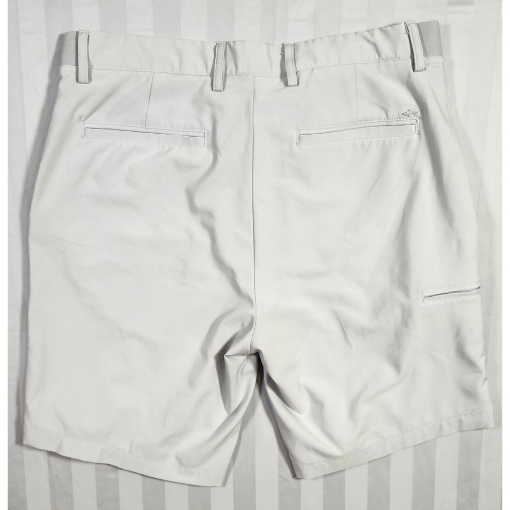 Greg Norman Mens Golf Shorts Size 34 Gray Performance Stretch Shark Logo Casual - Picture 2 of 7